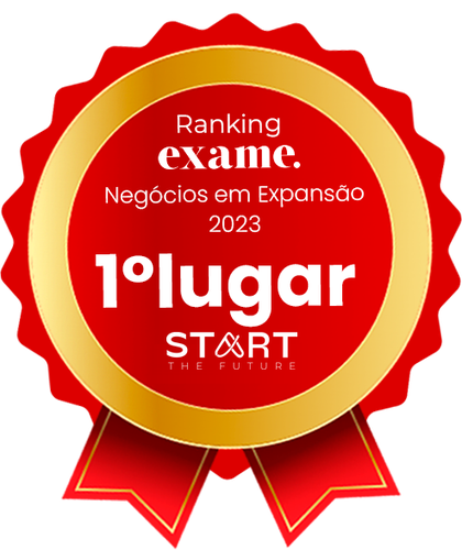 First-place seal from Ranking Exame Negócios em Expansão 2023, awarded to START